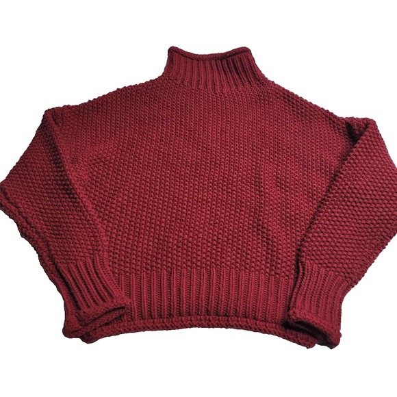She + Sky Burgundy Heavy Sweater Women's Small - Picture 1 of 6